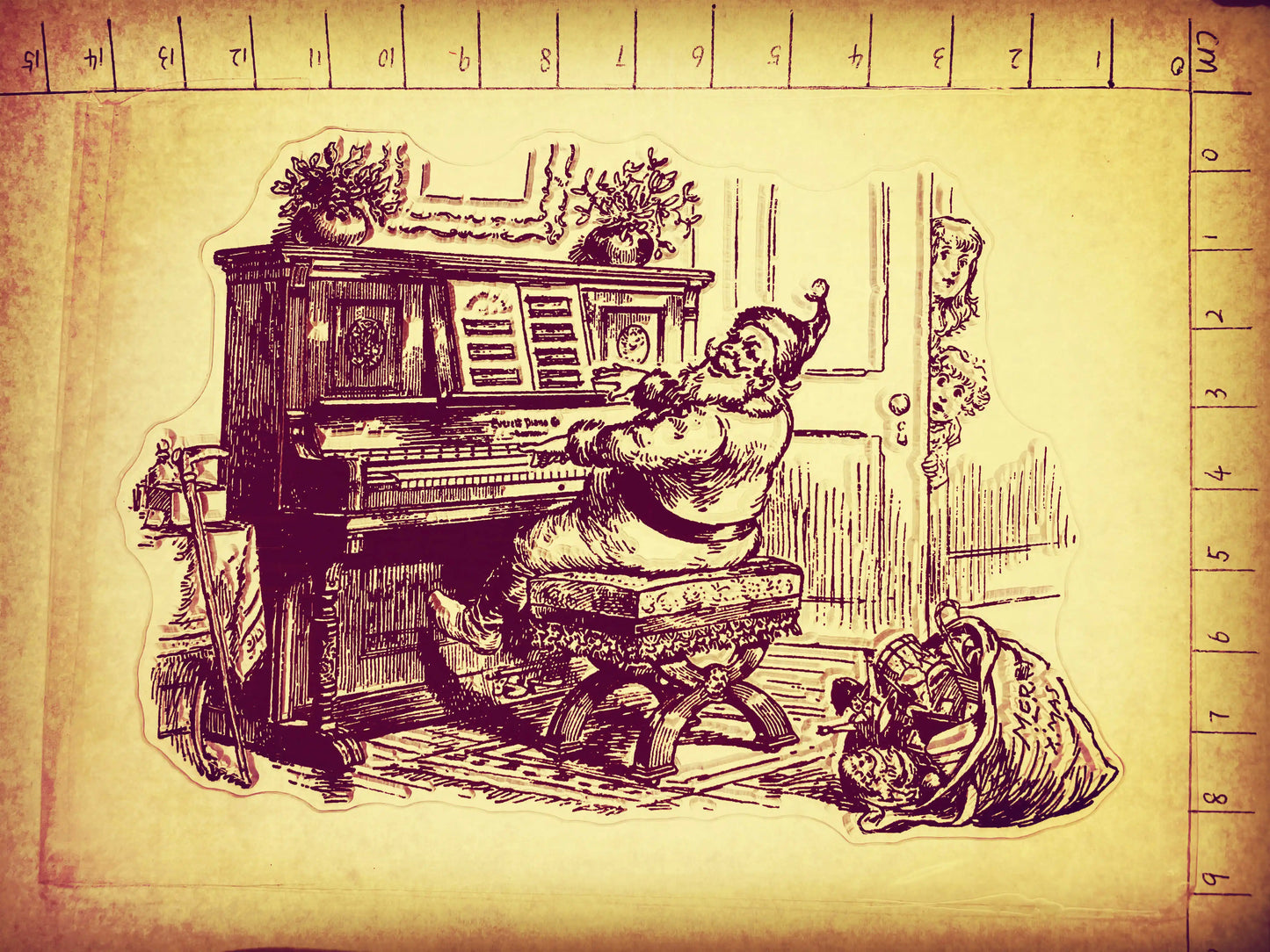 Vintage Christmas Clear Stamps 14x10cm - Holiday Scrapbooking Set