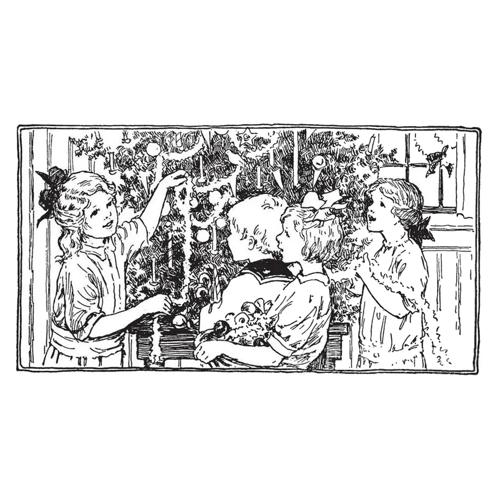 Vintage Christmas Clear Stamps 14x10cm - Holiday Scrapbooking Set