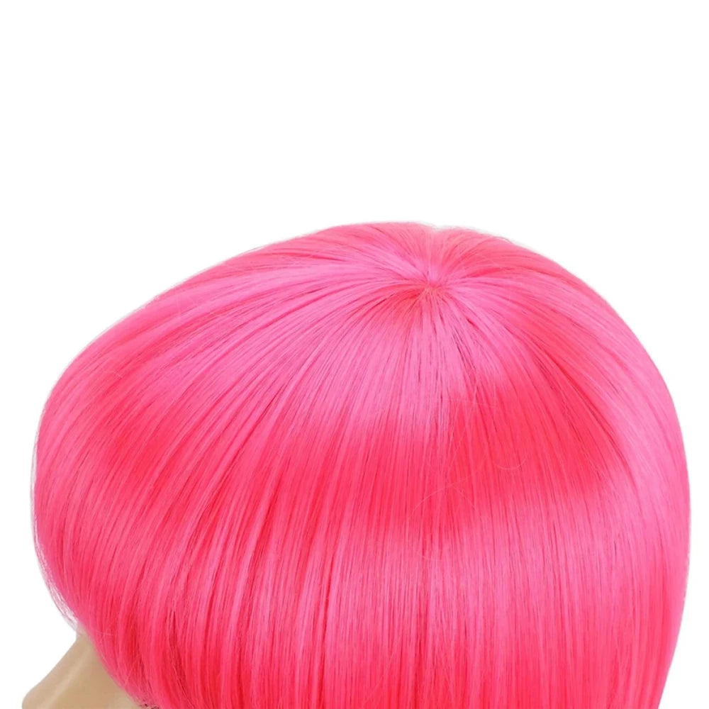 Royal Blue Bob Wig with Bangs - 12 Inch Synthetic Hair for Women