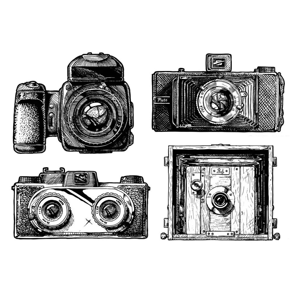 Vintage Christmas Clear Stamps 14x10cm - Holiday Scrapbooking Set