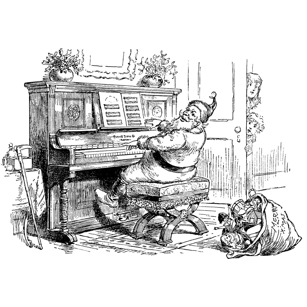 Vintage Christmas Clear Stamps 14x10cm - Holiday Scrapbooking Set