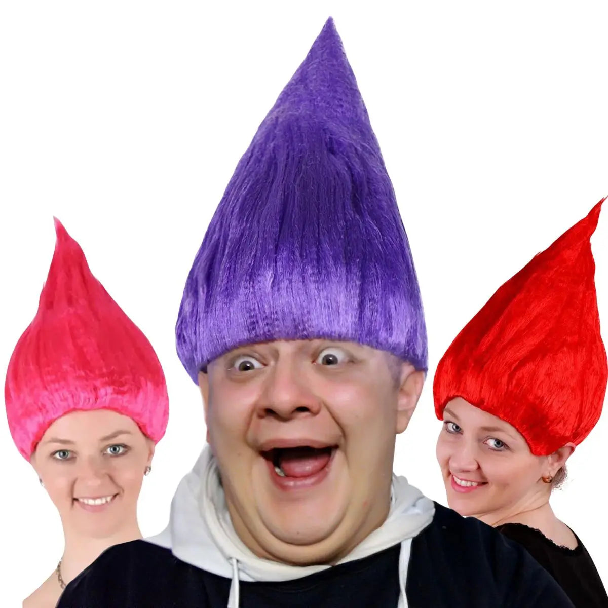 Purple Spiky Troll Wig - Colorful Cosplay Hair for Halloween & Parties