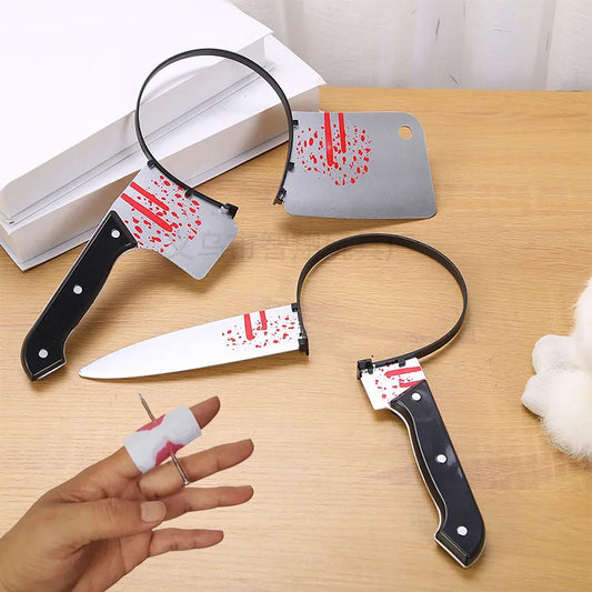 Halloween Sharp Knives Axes Headband - Plastic Horror Costume Prop