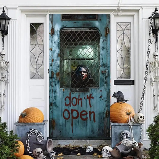 Halloween Door Banner 72x35 Inch - Ghost Hospital Scary Scene Decoration