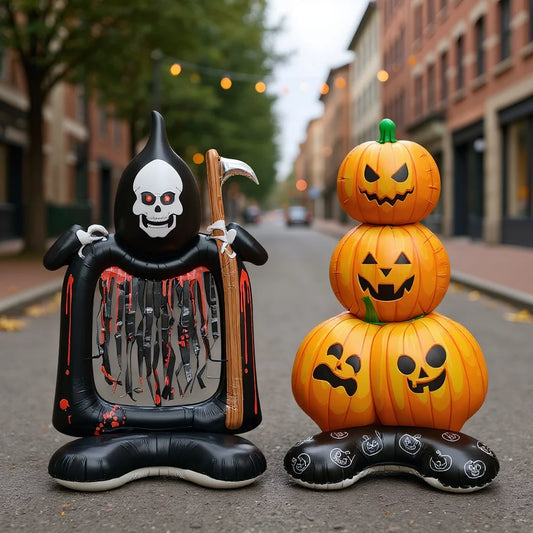Halloween Witch & Grim Reaper Balloon Set - Spooky Party Decorations