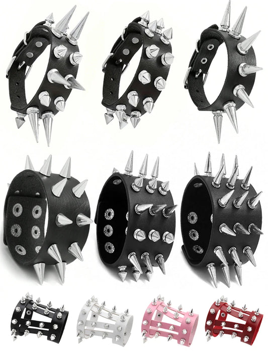 Gothic Skeleton Rivet Bracelet - Hip Hop Punk Style for Men & Women