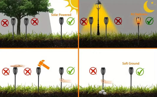 12LED Solar Flame Light - Waterproof Outdoor Torches